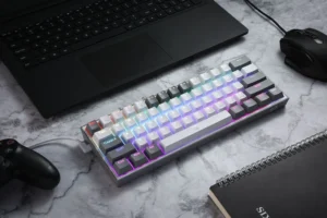 TECLADO REDRAGON FIZZ PRO 616-RGB GREY/WHITE